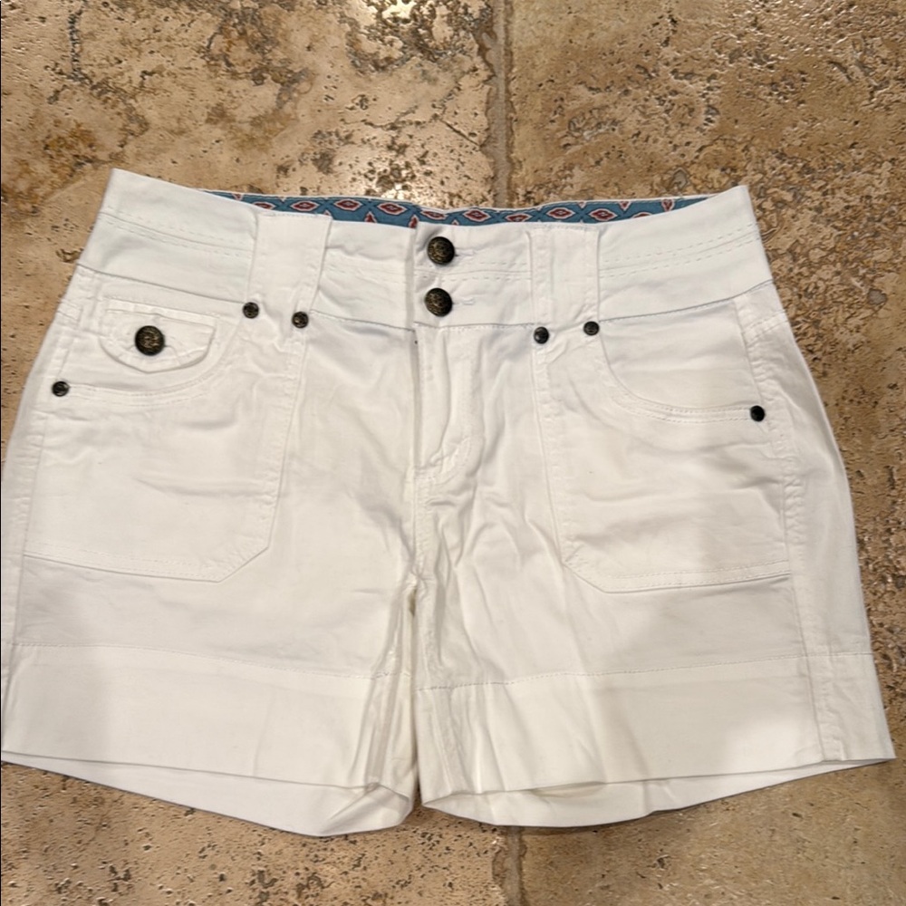 one 5 one White High Waist Denim Shorts